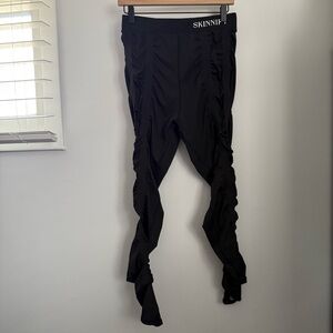 Skinnify XXL Resistance Band Leggings Black Workout Active Stretch Gym Train